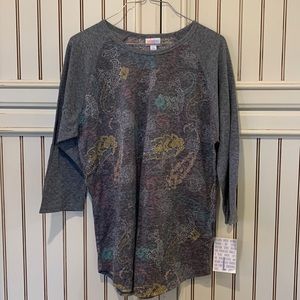 Amazing muted colors on a gray base. BNWT. Soft to look at.